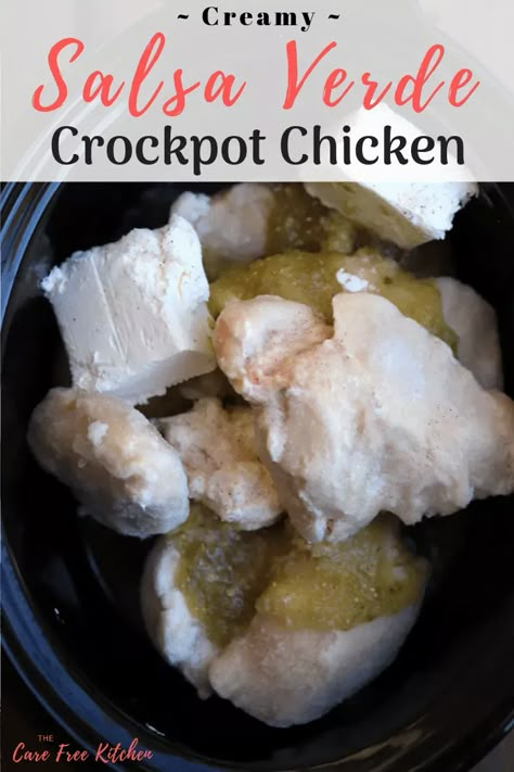 Easy Crockpot Creamy Salsa Verde Chicken Crockpot Salsa Verde Chicken, Creamy Salsa Verde Chicken, Crockpot Salsa Verde, Salsa Verde Chicken Crockpot, Slow Cooker Salsa Verde Chicken, Salsa Verde Chicken Recipe, Creamy Salsa Verde, Crockpot Salsa, Shredded Chicken Recipe