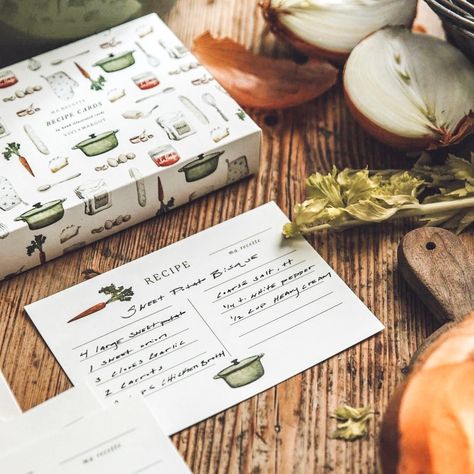 When you need to preserve a cherished family recipe, we have the perfect recipe cards! Beautifully hand-illustrated, this box set of 24 cards by artist Adelle Rose was designed exclusively for Vivi et Margot! Printed on the highest quality cream thick card stock to endure frequent handling, each set contains six timeless and charming designs! ⁠ .⁠ .⁠ .⁠ #recipecards #recipecard #handillustrated #recipeillustration #kitchenware #kitchenwares #foodiegift #hostessgift #kitchenstyle #burnstn #fra... Card Photography, Foodie Gifts, Recipe Box, Food Illustrations, Hand Illustration, Perfect Food, Kitchen Style, Recipe Cards, Hostess Gifts