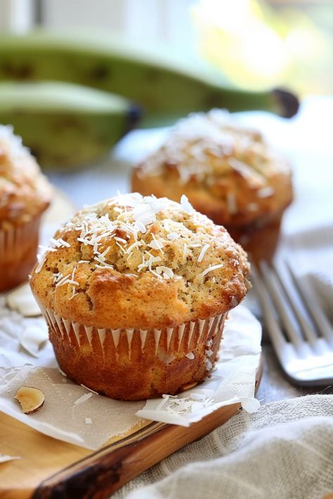 Banana Coconut Muffins, Coconut Muffins, Banana Coconut, Ripe Bananas, Gluten Free Muffins, Dairy Free Dessert, Breakfast Cookies, Recipe Roundup, Thanksgiving Side Dishes