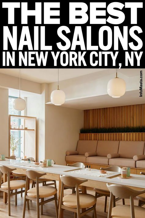 Treat yourself to a relaxing spa-like manicure or pedicure at any of these 5 indulgent NYC nail salons. Massage chairs, paraffin dips, champagne and more - these spots offer luxurious amenities for stunning nails. Nail Spa Ideas, Organic Nail Spa, Luxury Manicure Salon, Luxurious Nail Salon, Luxurious Nail Salon Design, Fancy Nail Salon, Luxury Pedicure Spa Treatments, Manicure Chair, Luxury Nail Salon