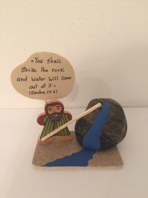 Water From The Rock Craft, Water From Rock Bible Craft, Water From A Rock Craft, Moses Strikes The Rock Craft, Water From The Rock Bible Craft, Childrens Ministry Curriculum, Bible Crafts Sunday School, Christmas Scripture, Bible Story Crafts