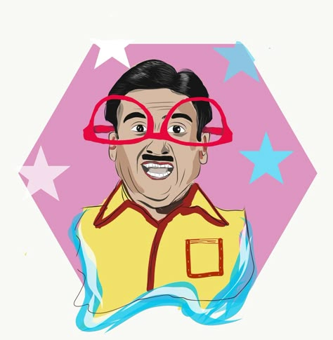 Jethalal Illustration, Jethalal Photo, Jethalal Drawing, Jethalal Funny Pics, Jethalal Funny, Comic Book In Hindi, Tmkoc Funny, Desi Illustration, Dilip Joshi