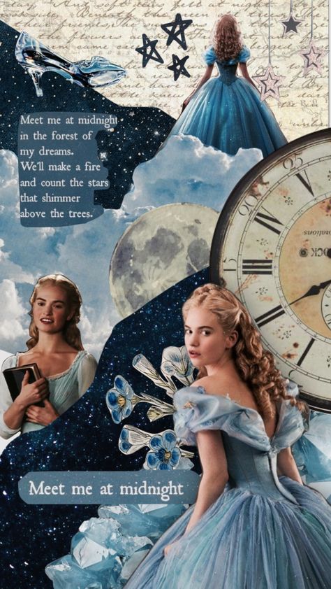 Blue Moodboard, Cinderella Wallpaper, Cinderella Aesthetic, Movie Collage, Cinderella Movie, Disney Princess Artwork, Love Collage, Princess Wallpaper, Cute Disney Pictures