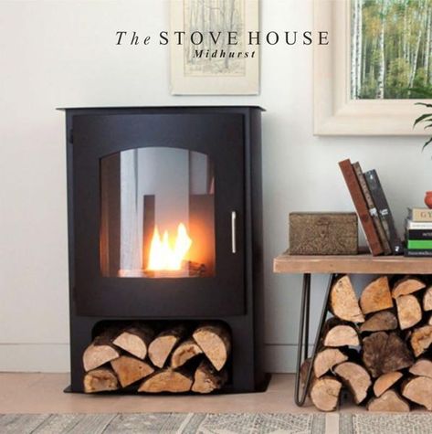 Log Burner Living Room, Modern Stoves, Inset Stoves, Fire Effect, Stove Installation, Oak Tv Unit, Log Bed, Summer Houses, Ethanol Fireplace