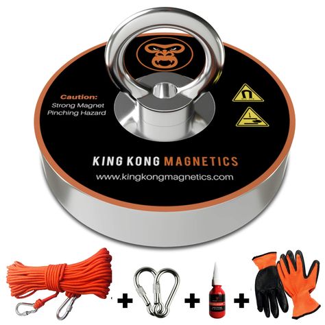 King Kong Magnetics Fishing Magnet Kit with Super Strong Magnet for Pulling 400 Lb, Gloves, Rope, Thread Locker and Carabiners | Underwater Metal Detector – The Ultimate Magnet Fishing Bundle Pack: Amazon.com.au: Sports, Fitness & Outdoors Underwater Metal Detector, National Cash Register, Bmw Electric, Atm Bank, Magnet Fishing, Boats Fishing, Finding Treasure, Metal Detectors, Fishing Kit