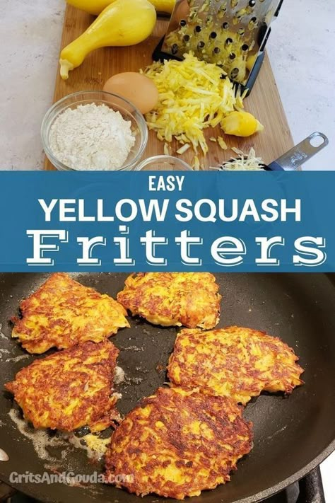 Yellow Squash Fritters, Parmesan Yellow Squash, Easy Squash Recipes, Vegetable Patties, Squash Patties, Squash Fritters, Yellow Squash Recipes, Summer Squash Recipes, Squash Casserole Recipes