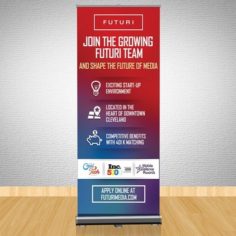 Easy Project - Create stand-up banner for College Recruitment Fair Signage contest design#signage#contest#Daniel Fair Signage, Job Fair Booth, College Banner, Banner Design Inspiration, Tshirt Design Inspiration, Job Fair, Event Branding, Custom Signage, Tea Shop