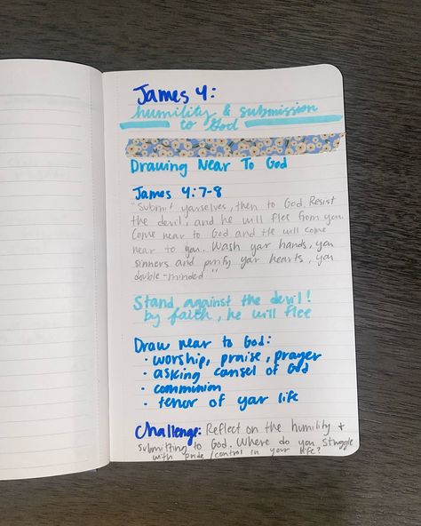 James 4 Bible journaling #biblestudy #bible #james4 #bookofjames #christiancontentcreator #faithjourney #faithwithgracee #blueaesthetic James 2 Bible Journaling, James Bible Journaling, James Chapter 1, James 4 7, Book Of James, Journal Notes, Bible Journal Notes, James 4, Bible Notes