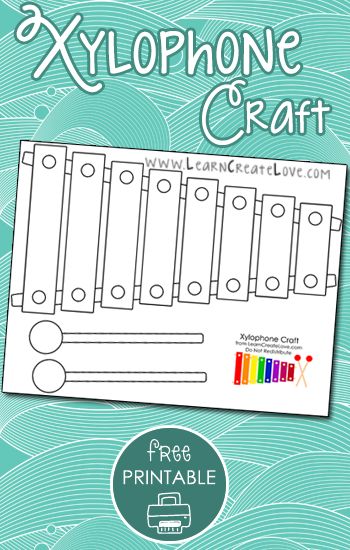 Printable Xylophone Craft Xylophone Activities For Preschool, Xylophone Craft, Xylophone Craft Preschool, Music Crafts For Toddlers, Preschool Music Theme, Preschool Letter M, Music Crafts Preschool, Music Math, Alphabet Crafts Preschool