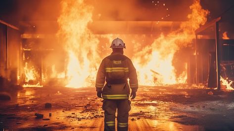 Free PSD | Firefighter works in burning building fireman on flame background generative ai Firefighter Aesthetic Wallpaper, Firefighter Background, Firefighter Wallpaper, Firefighter Painting, Firefighter Aesthetic, Flame Background, Fire Building, Burning Building, Firefighter Art