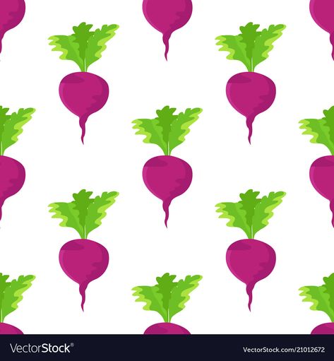 Radish Plant, Purple Radish, Leaves Seamless Pattern, Purple Plants, Plant Garden, Organic Food, Illustrator Tutorials, Seamless Pattern Vector, Pattern Vector