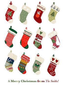 Christmas Stockings Greeting Card Socks Illustration, Christmas Lesson, Winter Illustration, Warm Christmas, Personalised Christmas Cards, Christmas Greeting Card, Art Lesson Plans, Christmas Illustration, Christmas Greeting