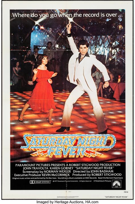 World's Largest Collectibles Auctioneer Saturday Night Fever Movie, Sunday Movies, Rolling Thunder, Saturday Night Fever, Music Writing, Things Change, Night Fever, 70s Disco, Original Movie Posters