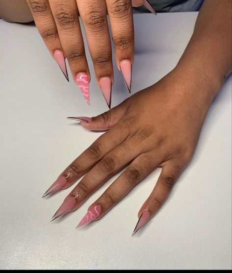 Acrylic Nails, Nails, Pink