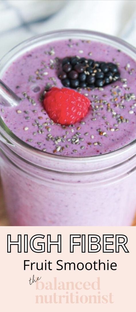 This smoothie will keep you full longer and leave you satisifed. I love this high fiber smoothie for a quick and easy breakfast on the go. Enjoy this mixed berry smoothie recipe often! High Fiber Smoothies, Fiber Smoothie, Best Overnight Oats Recipe, High Fiber Breakfast, Easy Breakfast Smoothies, High Fiber Fruits, Fiber Fruits, Healthy Fruit Smoothies, Sweet Smoothies