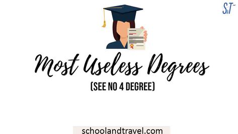 A friend of mine once said, “Some people graduate with degrees that have no use in this 21st Century.” This simply means that some degrees are quite useless; not that they have no use, but the time spent studying for such degrees would have been used to pursue something better. Some these “useless” degrees are … Most Useless Degrees you won’t even believe Read More » The post Most Useless Degrees you won’t even believe appeared first on School & Best Degrees For Women, Education Major, Music For Studying, Professional Writing, College Experience, Music School, College Study, Performance Artist, Online Ads