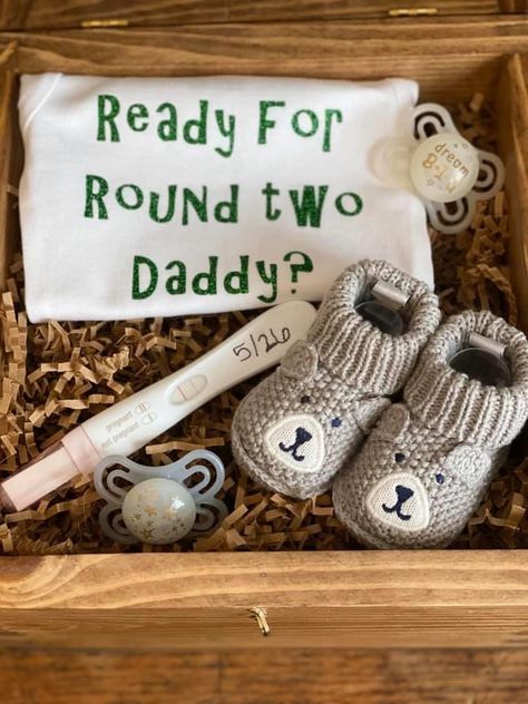 Ideas To Tell Grandparents Your Pregnant, We’re Pregnant Announcement To Family, Baby 2 Announcement To Husband, Pregnancy Announcement Gift Box Ideas, Pregnancy Announcement To Parents Second, Pregnancy Box Announcement, Second Pregnancy Announcement To Husband, Surprise Husband With Pregnancy, Cute Pregnancy Announcement For Husband