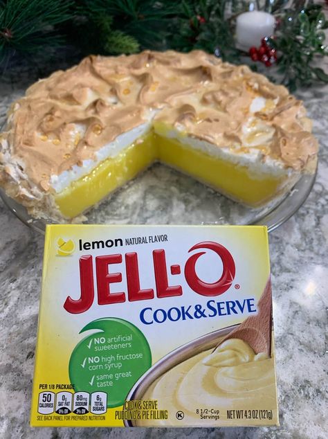 Classic Lemon Pudding Pie Lemon Meringue Pie Recipe With Jello Pudding, Lemon Meringue Pie Using Jello Pudding, Lemon Merang Pie Recipe Easy, Easy Lemon Meringue Pie Recipe Simple, Jello Lemon Meringue Pie Recipe, Lemon Mirage Pie, Lemon Pie Filling Recipes, Lemon Pie Recipe Condensed Milk, Lemon Pudding Pie