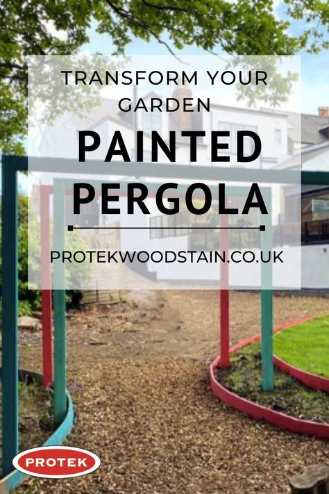 A truly stunning way to transform your garden is with a painted pergola and Protek Wood Stain has a colour to suit everyone. From a mini pergola to a large wooden pergola, it’s a great way to add character and interest to an unused space and your garden will benefit immensely. So if you are looking for that perfect way to keep your pergola looking good year after year, then visit www.protekwoodstain.co.uk for more information. #protekwoodstain Photo credit @victoria_road_restoration Pergola Colour Ideas, Pergola Colors Ideas Paint, Pergola Paint Color Ideas, Pergola Colors Ideas, Painted Pergola Ideas, Painted Pergola, Pergola Stain Color Ideas, Wooden Pagoda Garden Ideas, Garden Wooden Pergola