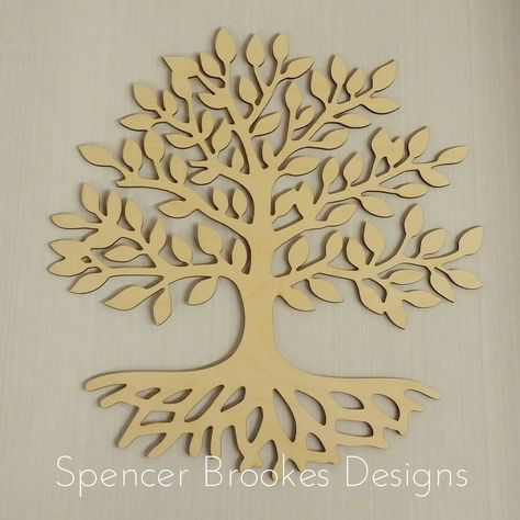 Laser Engraving Business, Laser Cut Tree, Tree With Roots, Nifty Crafts, Dremel Carving, Tree Of Life Tattoo, Family Trees, Mandala Artwork, Wooden Shapes