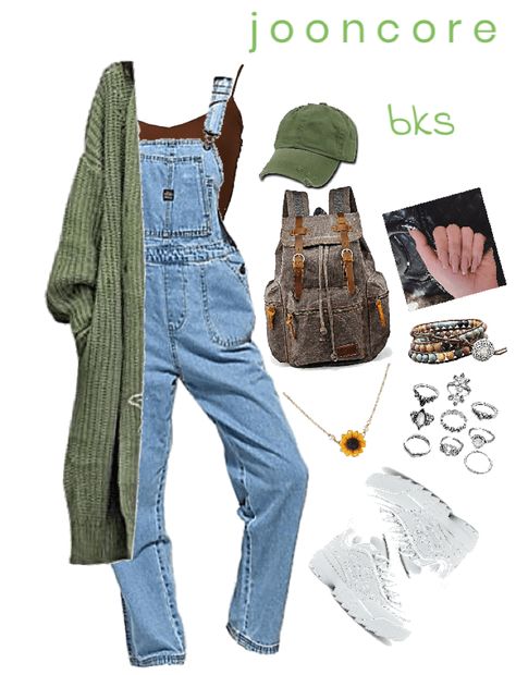 Jooncore Outfits, Earthy Fashion, Country Fall Outfits, Celebrity Fashion Fails, Fashion Nature, Overalls Outfit, Earthy Outfits, Outfit Collage, Sunflower Necklace