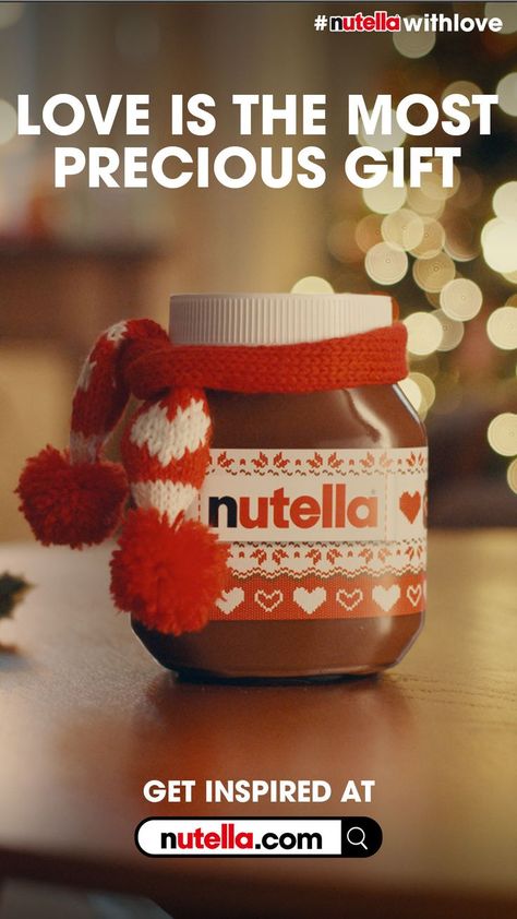 Mini Nutella Gift Ideas, Nutella Gift Ideas, Christmas Jar Ideas, Nutella Gift, Glass Jar Crafts, Nutella Gifts, Nutella Christmas, Christmas Sleepover, Mini Nutella