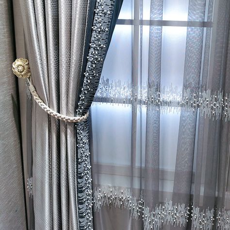 Luxury Curtains Living Room, Pearl Lace, Luxury Curtains, Tulle Curtains, Custom Made Curtains, French Windows, Window Types, Room Cozy, Custom Drapery