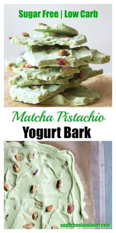 Pistachio Yogurt, Matcha Pistachio, Matcha Yogurt, Yoghurt Bark, Yogurt Bark Recipe, Pistachio Dessert, Frozen Yogurt Bark, Yogurt Bark, Keto Candy