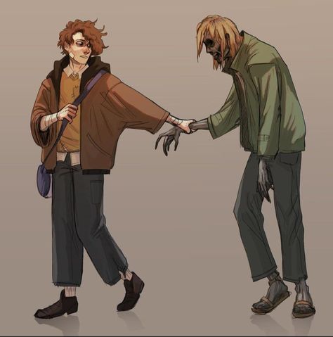 Wolfythewitch's zombie au. Art by @/n0phis on insta! Dsmp Zombie Au, Zombie Apocalypse Survivor Character Art, Dsmp Zombie Apocalypse Au, Dsmp Apocalypse Au, Zombie Aesthetic Art, Zombie Apocalypse Drawing Poses, Zombie Apocalypse Pose Reference, Survival Outfits Apocalypse, Zombie Art Reference