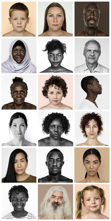 Multicultural Photography, Authentic Photography, 100 Faces, Diverse People, 100 Heads, Drawing People Faces, Web Design Resources, People Faces, Painting People