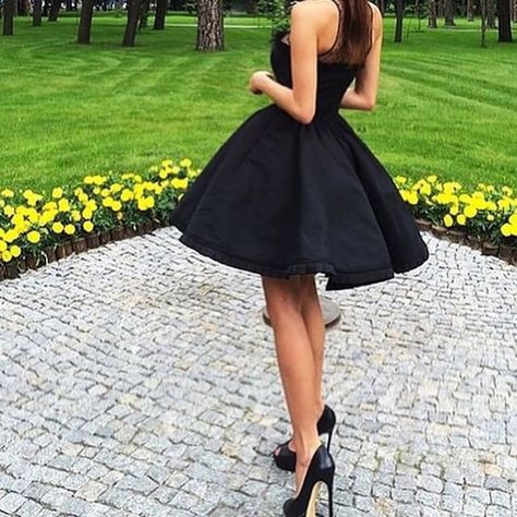 LOVE OR NOT!?  #Dress by dressesmybff Cute Black Heels, Poofy Skirt, Poofy Dress, Short Black Dress, Types Of Dresses, Fashion Stylist, Cute Black, 90s Fashion, Drawing Reference