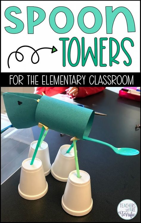 Are You Ready for the Famous Spoon Tower? - Teachers are Terrific Stem Classes, Stem Lab, Engineering Design Process, Stem Challenge, Science Topics, Parts Of A Flower, Stem Challenges, Design Rules, Stem Projects