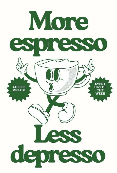 More espresso less depresso retro diner style print. Digital file downloadable in high quality, can be printed any size. More Espresso Less Desperado, More Espresso Less, Friends Scenes, Positive Wallpapers, Page Borders Design, Retro Diner, Coffee Pictures, Coffee Poster, Kitchen Posters