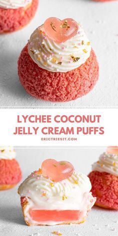 Cream Puffs Recipe, Lychee Jelly, Jelly Cream, Homemade Cookbook, Asian Desserts, Sweet Snacks Recipes, Cream Puffs, Fun Baking Recipes, Baking Sweets