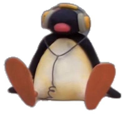 pingu penguin headphones record player vinyl cute Listening To Music, Music