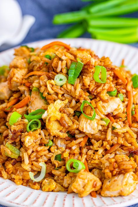 Chicken Fried Rice Japanese, Seasonings For Chicken, Chinese Rice Recipe, Japanese Chicken, Chicken Fried Rice Recipe, Easy Rice, Chicken Veggies, Flavored Rice, Shrimp Fried Rice