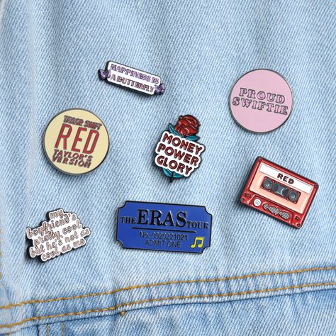 Taylor Swift Pins And Patches, Taylor Swift Enamel Pins, Taylor Swift Bag, Taylor Swift Accessories, Ears Tour, Clay Idea, Taylor Core, Secret Starbucks Recipes, Wishlist Ideas