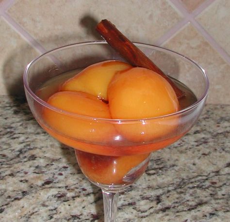 Grandma Marys Kahlua Spiced Peaches Recipe - Food.com Peaches Recipes, Kahlua Recipes, Spiced Peaches, Vanilla Bean Ice Cream, Peach Recipe, Dark Rum, White Wine Vinegar, White Vinegar, Fruit Desserts