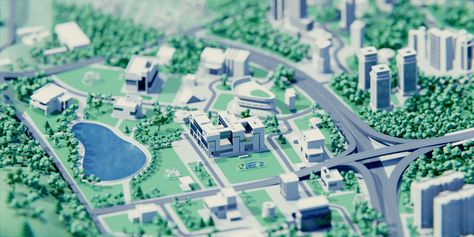 AsiaInfo 5G Virtual city | Behance Virtual City, City Reference, 3d Map, Abstract City, Mini Model, Changsha, 3d Building, Video Design, Map Design