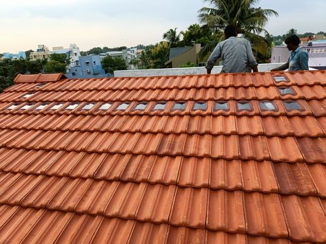 Mangalore tile with glass for terrace Tile Roofing Ideas, Fabrication Work, Grill Gate, Roofing Ideas, Lead Metal, Architect Design House, Mangalore, Glass Roof, Roof Tiles