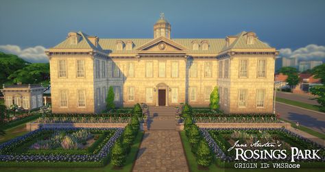 1995 Pride & Prejudice's Rosings Park Sims 4 Church, Sims Royal, Belton House, Jane Austen Inspired, Sims Builds, Gothic Church, Casas The Sims 4, Family Estate, Sims 4 Build