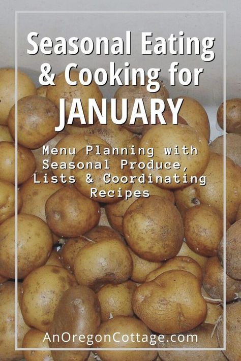 Seasonal eating and cooking tips, produce lists and recipes for the month of January, PLUS a free seasonal menu planning page! Grab this to make meal planning easier, save money, and eat food at its best while cooking through the seasons with this monthly series. January Foods In Season, January In Season Recipes, January Seasonal Recipes, January Menu Plan, Seasonal Foods By Month, January Meal Plan, Seasonal Eating Recipes, Winter Meal Plan, January Meals