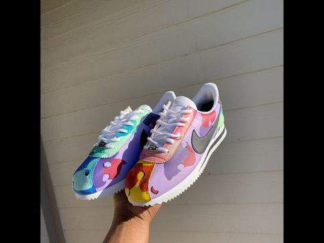 Fruit Loops Cortez | THE CUSTOM MOVEMENT | Comfortable shoes, Air max sneakers, Desert camo Cortez Shoes, Colorful Desert, Shoes Air Max, Nike Original, Perfect Sneakers, Timeless Shoes, Unique Sneakers, Fruit Loops, Sneaker Art