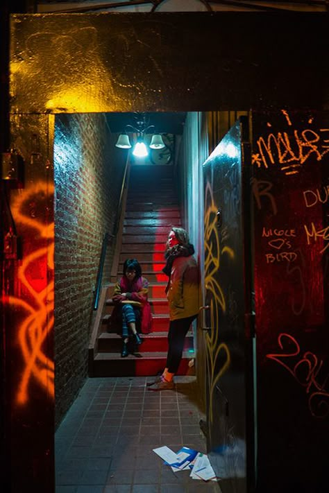 Bushwick Aesthetic, New York Alleyway, After Hours Aesthetic, Building On Fire, New York November, Bloc Party, Nightclub Design, Neon Noir, Neon City