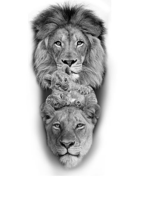 Disney Tattoos For Men, Lioness And Cub Tattoo, Lion Shoulder Tattoo, Lion King Tattoo, Lion Tattoo Sleeves, Mens Lion Tattoo, Family Tattoo Designs, Lion Family, Lion Head Tattoos