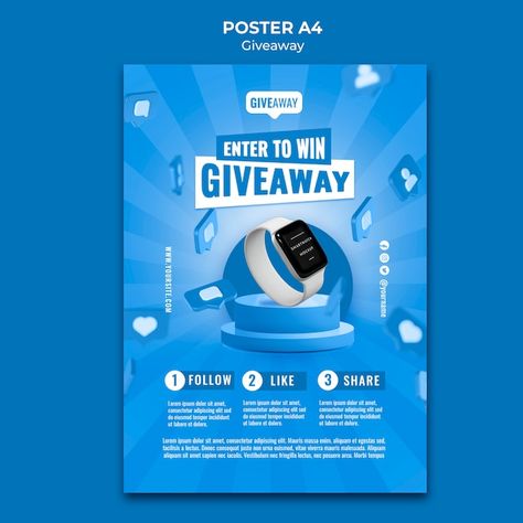 Free PSD gradient giveaway design templa... | Free Psd #Freepik #freepsd #handout #giveaway-template #giveaway-poster #giveaway-winner Giveaway Winner Post, Giveaway Post Design, Giveaway Poster Design, Giveaway Graphic Design, Gift Poster Design, Forever 21 Gift Card, Giveaway Template, Giveaway Design, Giveaway Graphic