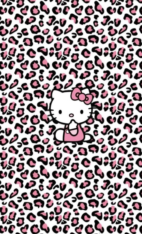 Hello Kitty Wallpaper Baddie, Leapord Print 2000s Wallpaper, 2yk Wallpaper, Black And White Hello Kitty, Wallpaper Backgrounds Y2k, Pink Hello Kitty Wallpaper Iphone, Leopard Print Wallpaper, Helloween Wallpaper, Cheetah Print Wallpaper