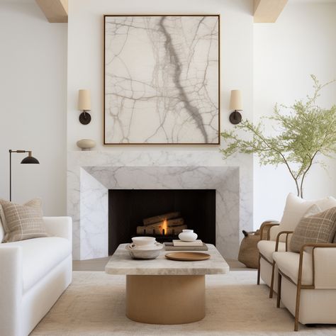 Limestone fireplace surround