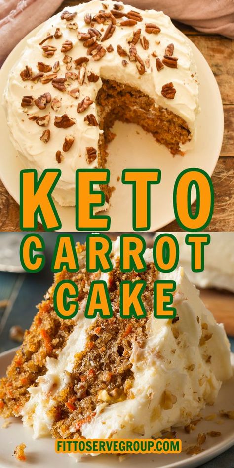 Keto Carrot Cake, Low Carb Carrot Cake, Keto Beverages, Keto Easter, Sugar Free Carrot Cake, Dolce Poche Calorie, Keto Cakes, Gluten Free Carrot Cake, Eating Keto