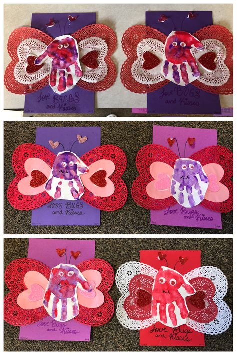 Love bugs handprint craft Lovebug Preschool Craft, Love Bug Preschool Activities, Handprint Love Bugs, Valentine Love Bug Craft, Love Bugs Valentines Craft, Love Bug Crafts For Toddlers, Love Bug Handprint, Love Bugs Craft, Babies Activities